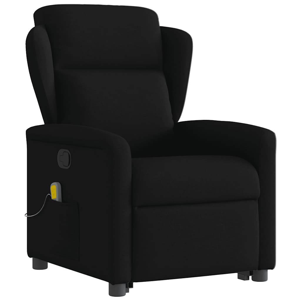 vidaXL Massagesessel mit Aufstehhilfe Schwarz Stoff