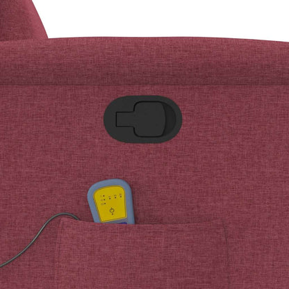 vidaXL Fauteuil de massage inclinable avec fonction de levage en tissu bordeaux