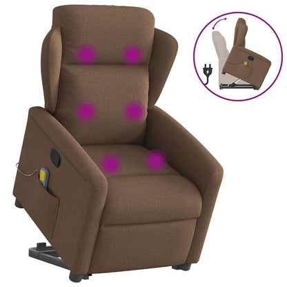 vidaXL Fauteuil de massage releveur tissu marron
