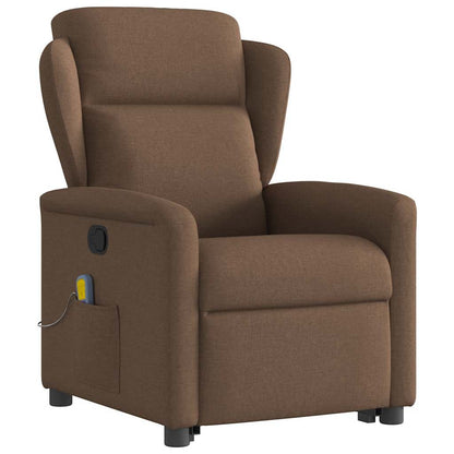 vidaXL Fauteuil de massage releveur tissu marron