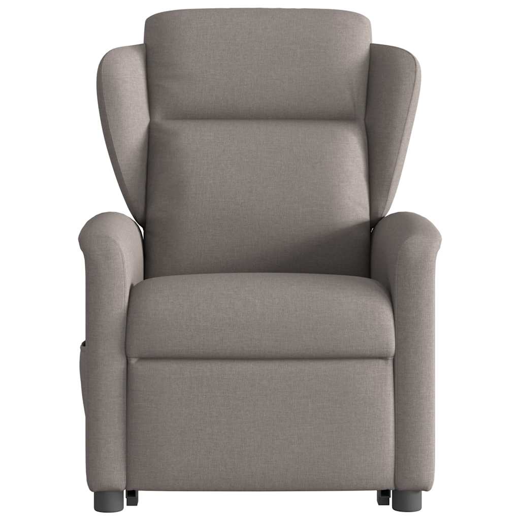 vidaXL Massagesessel mit Aufstehhilfe Taupe Stoff
