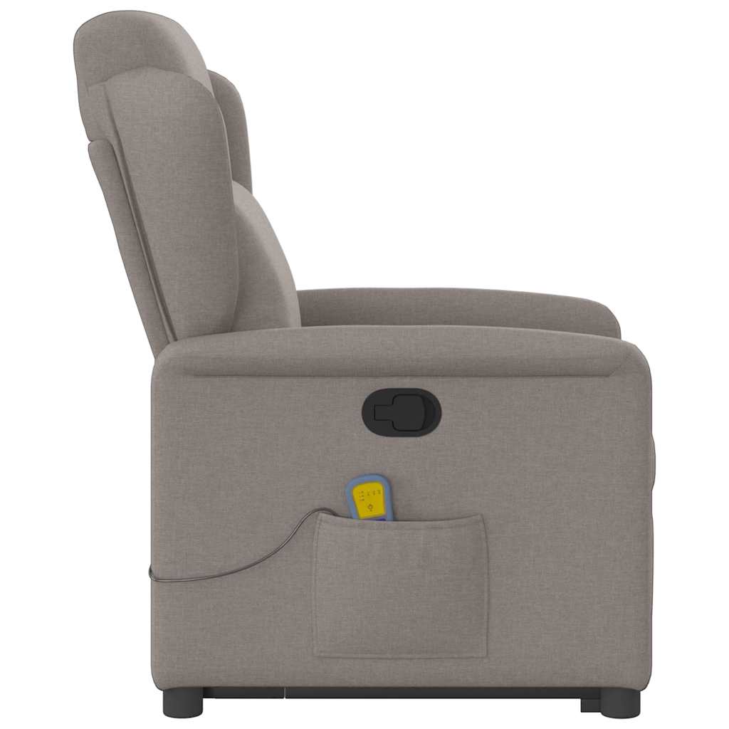vidaXL Massagesessel mit Aufstehhilfe Taupe Stoff