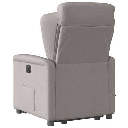 vidaXL Massagesessel mit Aufstehhilfe Taupe Stoff
