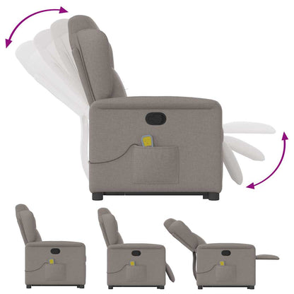 vidaXL Massagesessel mit Aufstehhilfe Taupe Stoff