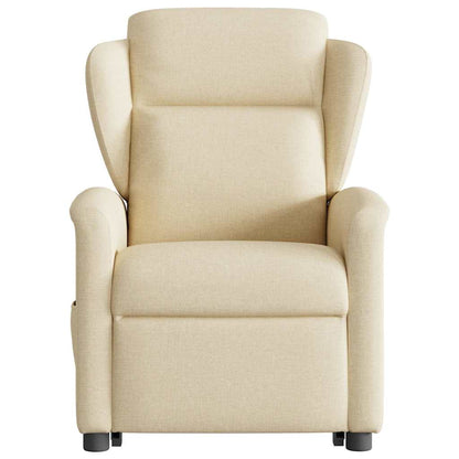 vidaXL Massagesessel mit Aufstehhilfe Creme Stoff