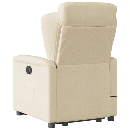 vidaXL Massagesessel mit Aufstehhilfe Creme Stoff