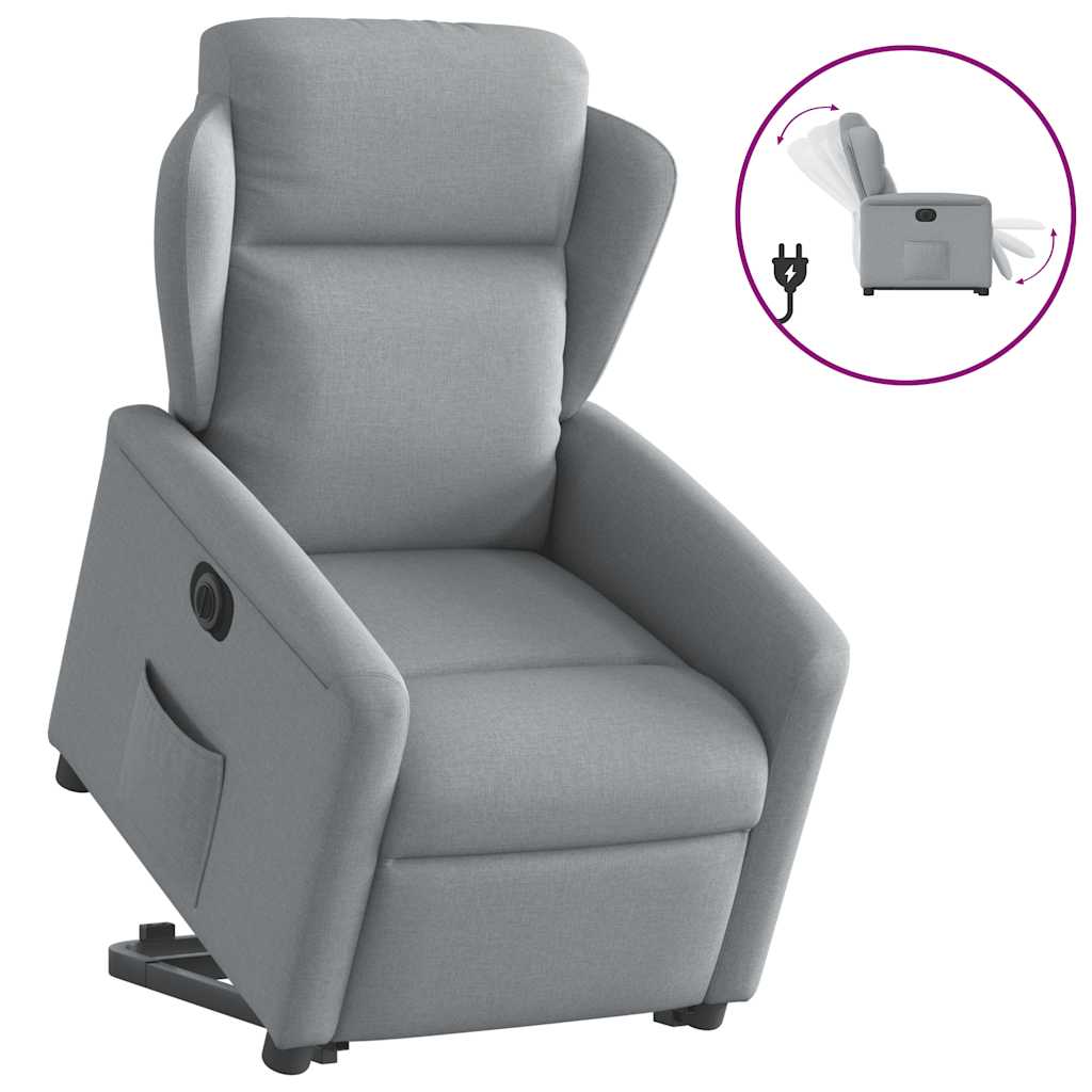 vidaXL Fauteuil de relaxation électrique releveur gris clair en tissu