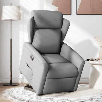 vidaXL Fauteuil de relaxation électrique releveur gris clair en tissu