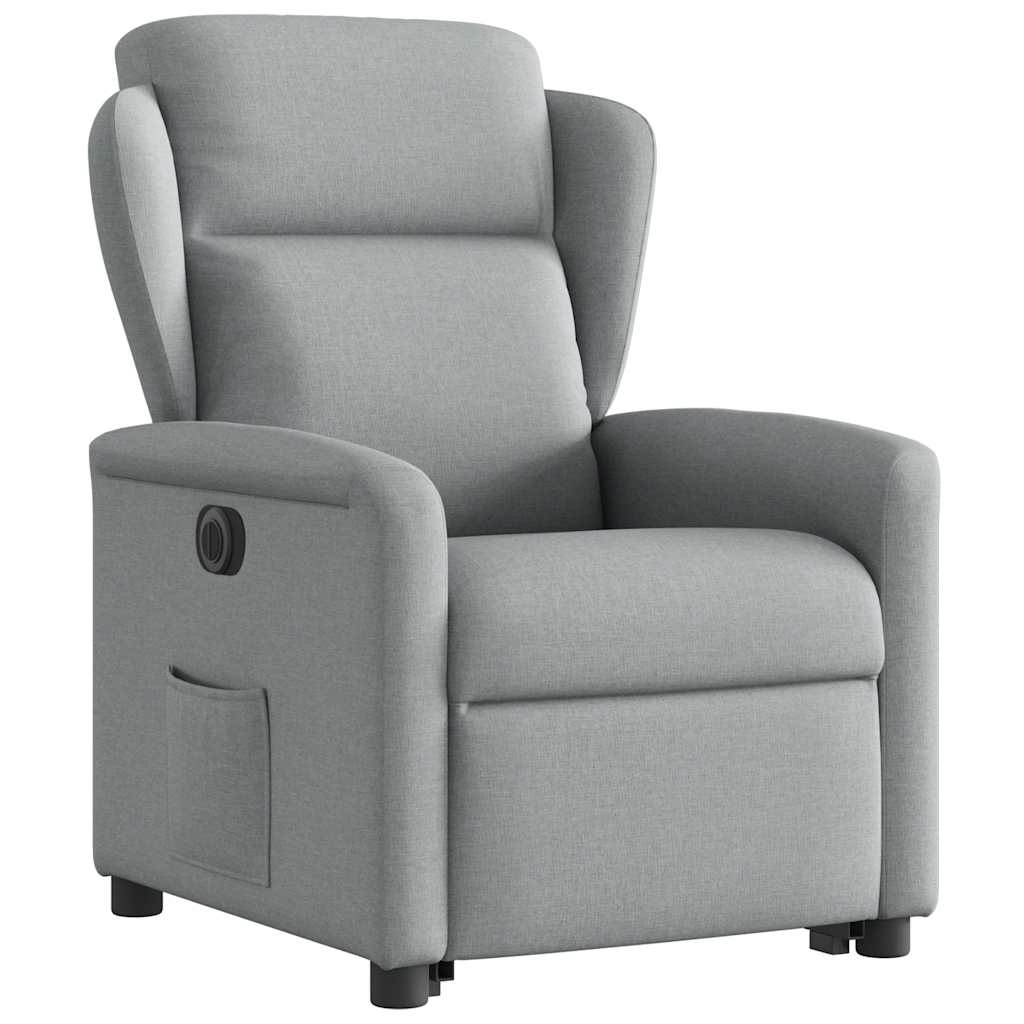 vidaXL Fauteuil de relaxation électrique releveur gris clair en tissu