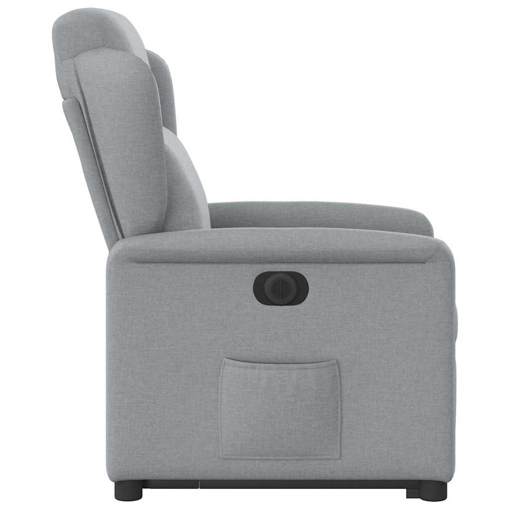 vidaXL Fauteuil de relaxation électrique releveur gris clair en tissu