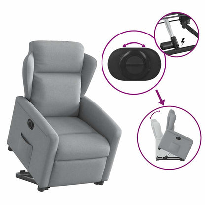 vidaXL Fauteuil de relaxation électrique releveur gris clair en tissu