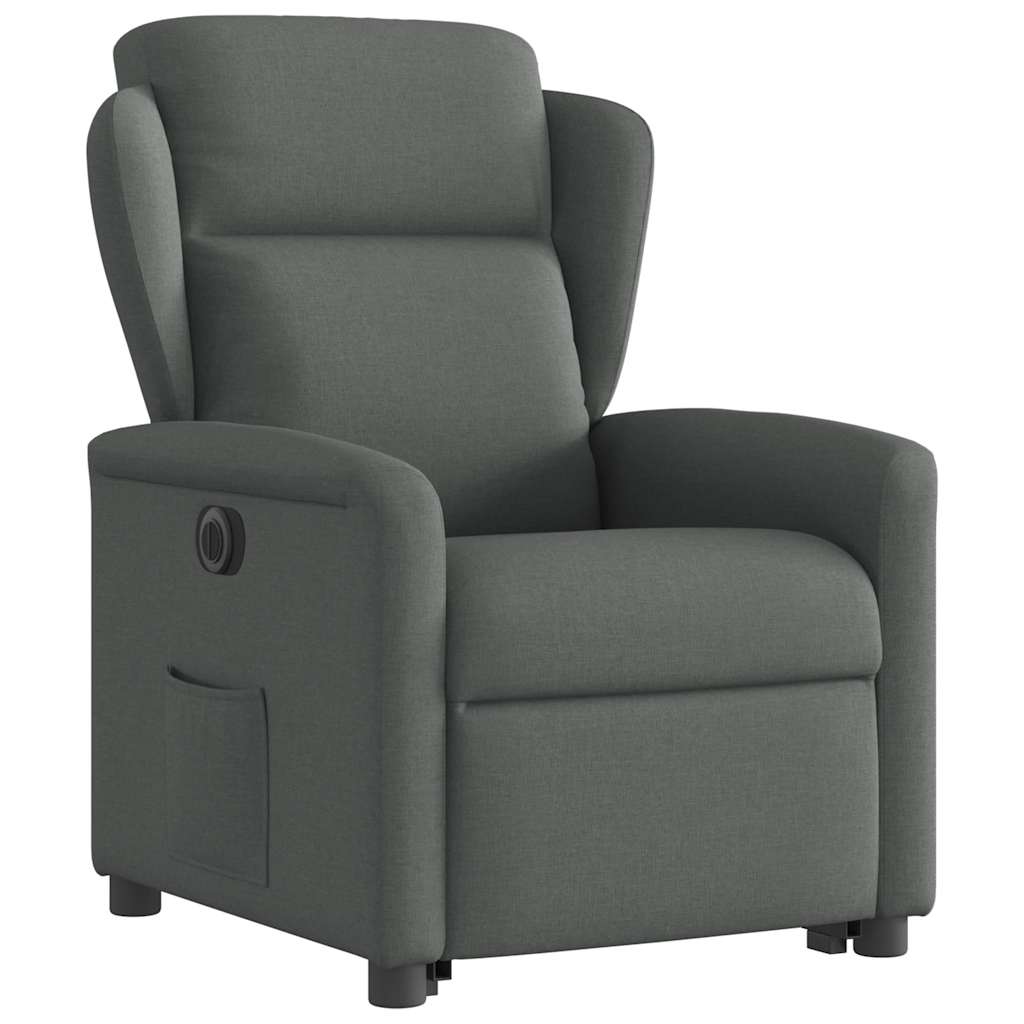 vidaXL Fauteuil releveur électrique gris foncé en tissu