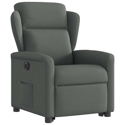 vidaXL Fauteuil releveur électrique gris foncé en tissu
