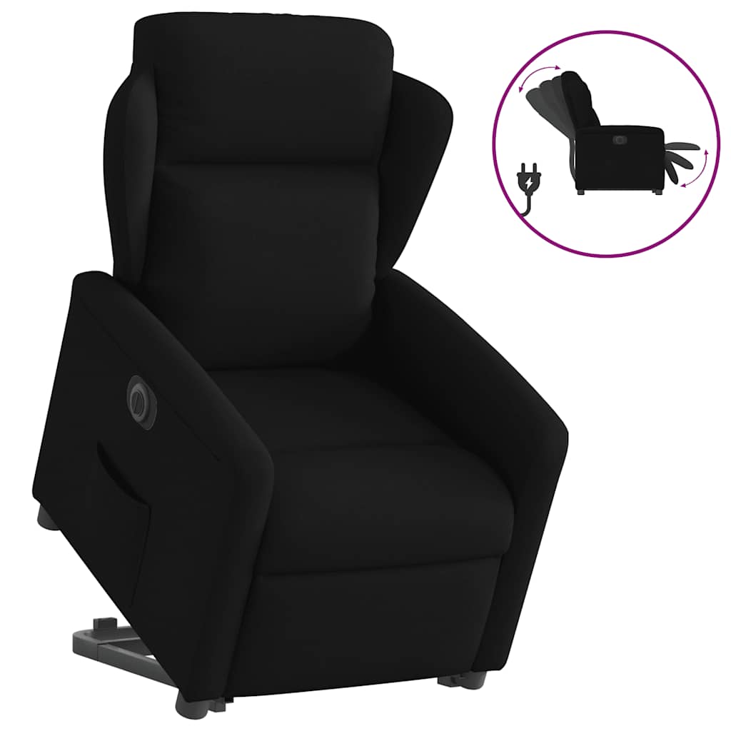 vidaXL Fauteuil releveur électrique en tissu noir