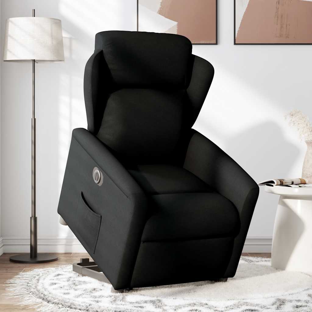 vidaXL Fauteuil releveur électrique en tissu noir