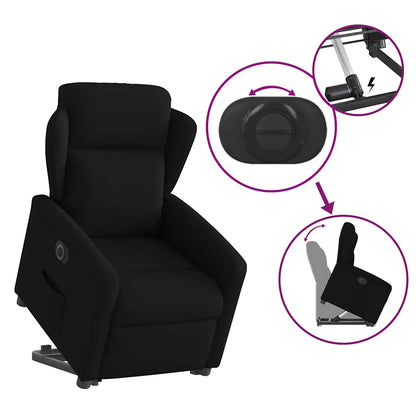 vidaXL Fauteuil releveur électrique en tissu noir