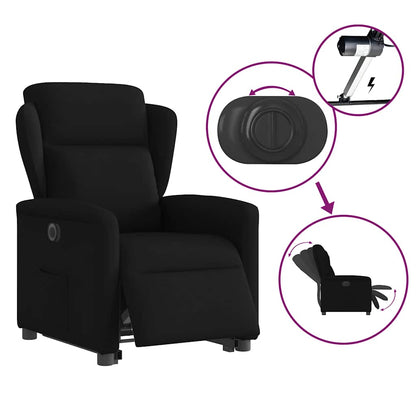 vidaXL Fauteuil releveur électrique en tissu noir