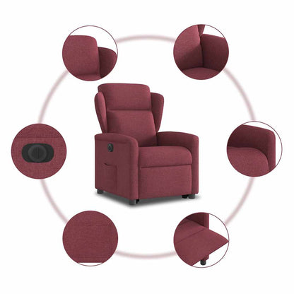 vidaXL Relaxsessel mit Aufstehhilfe Elektrisch Weinrot Stoff