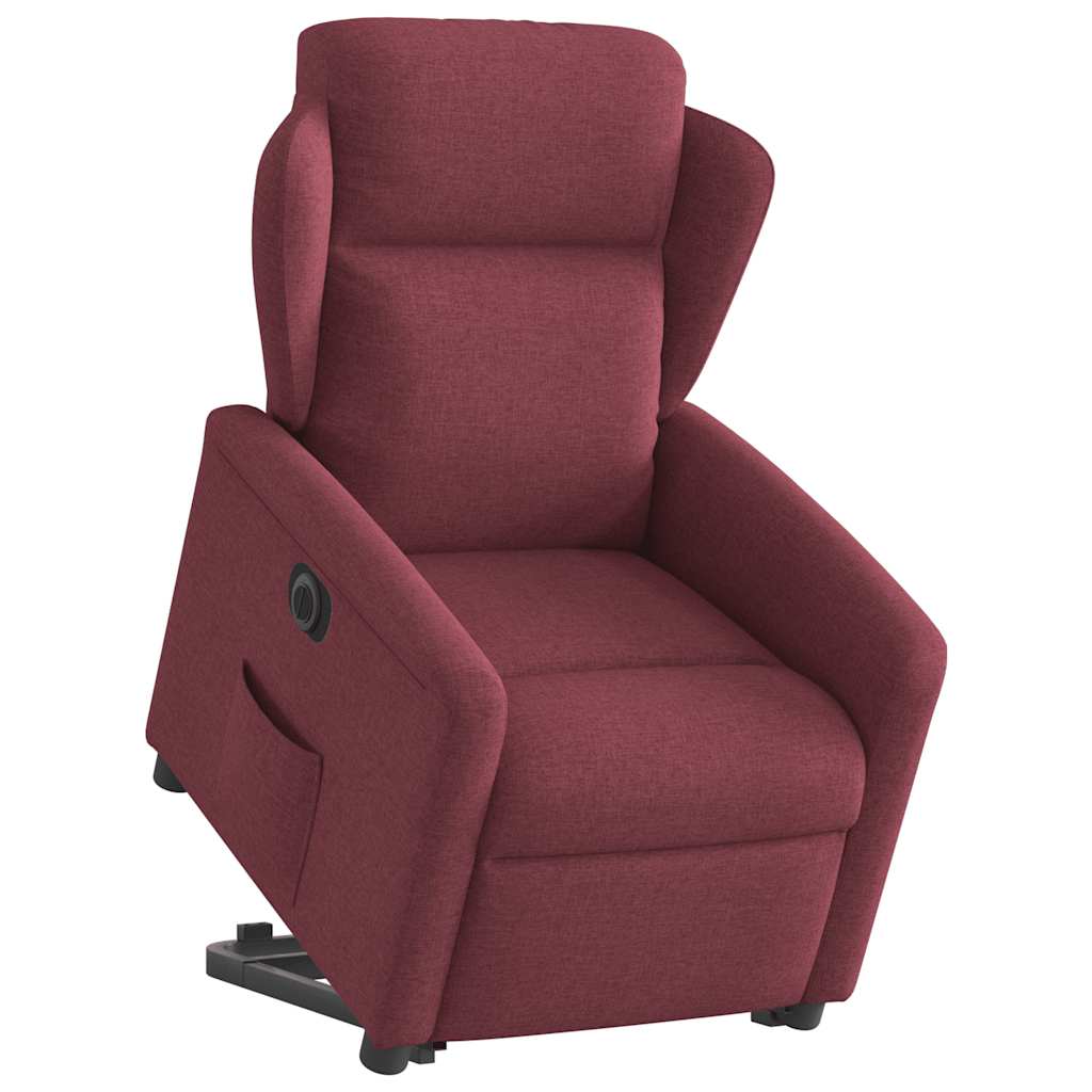 vidaXL Relaxsessel mit Aufstehhilfe Elektrisch Weinrot Stoff