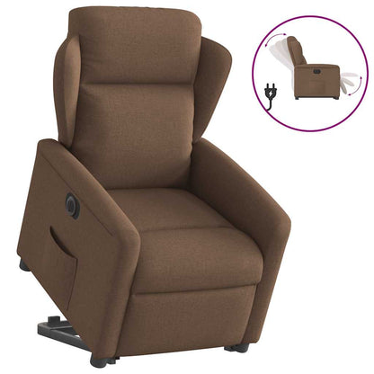 vidaXL Fauteuil relax électrique releveur tissu marron