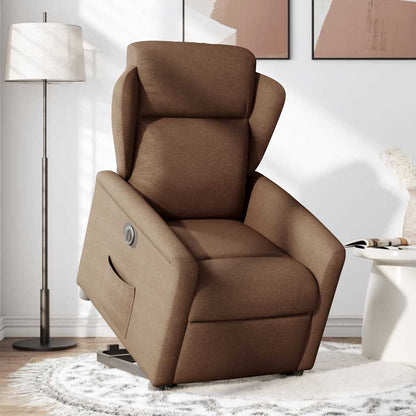vidaXL Fauteuil relax électrique releveur tissu marron
