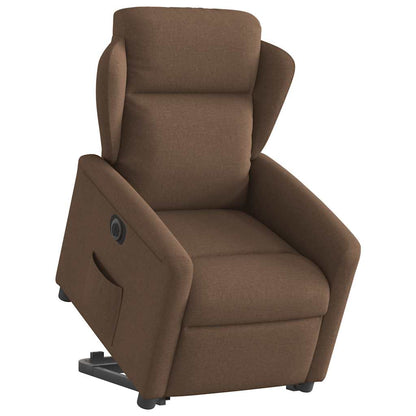 vidaXL Fauteuil relax électrique releveur tissu marron