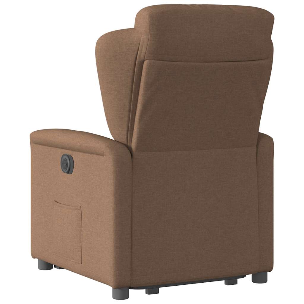 vidaXL Fauteuil relax électrique releveur tissu marron