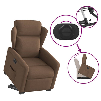 vidaXL Fauteuil relax électrique releveur tissu marron