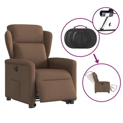 vidaXL Fauteuil relax électrique releveur tissu marron