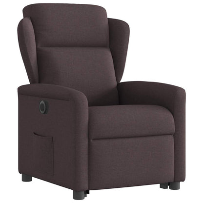 vidaXL Relaxsessel mit Aufstehhilfe Elektrisch Dunkelbraun Stoff