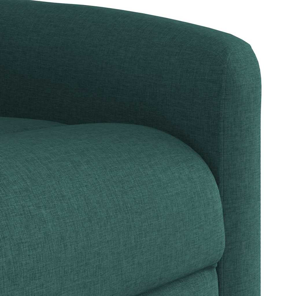 vidaXL Fauteuil releveur électrique en tissu vert foncé