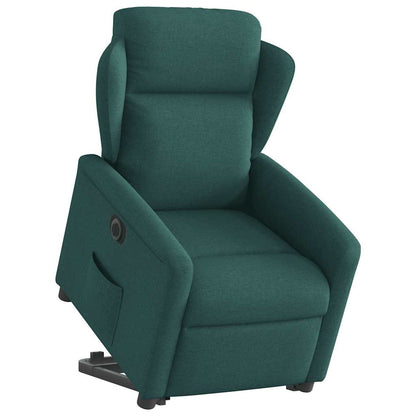vidaXL Fauteuil releveur électrique en tissu vert foncé