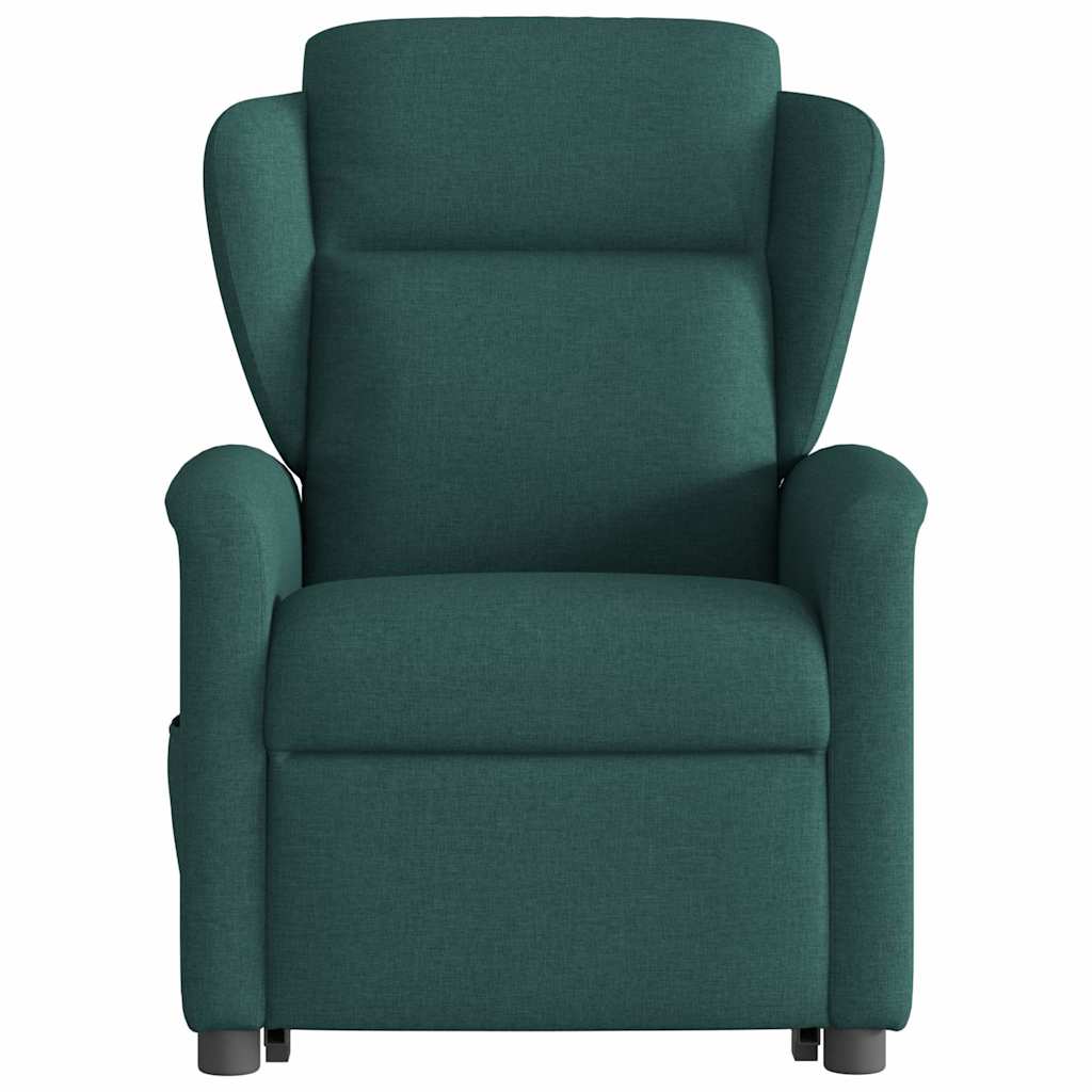 vidaXL Fauteuil releveur électrique en tissu vert foncé