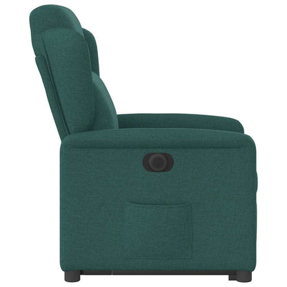 vidaXL Fauteuil releveur électrique en tissu vert foncé