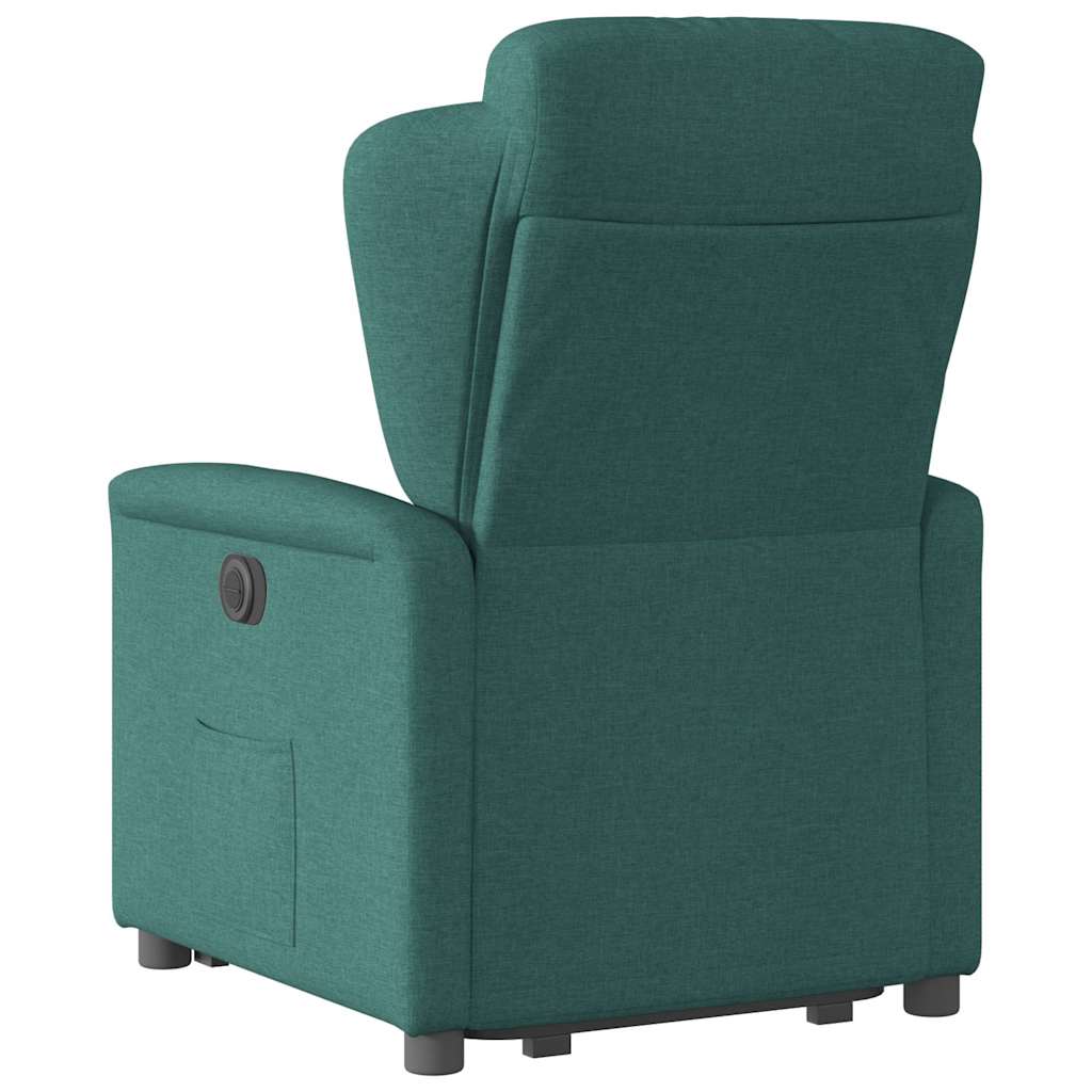 vidaXL Fauteuil releveur électrique en tissu vert foncé