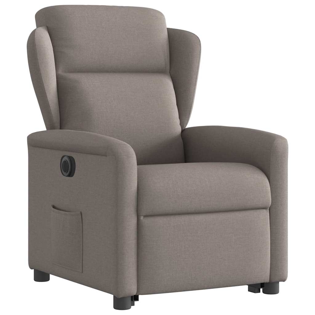 vidaXL Fauteuil releveur électrique taupe en tissu