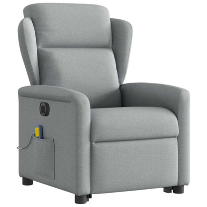 vidaXL Fauteuil de massage électrique releveur en tissu gris clair