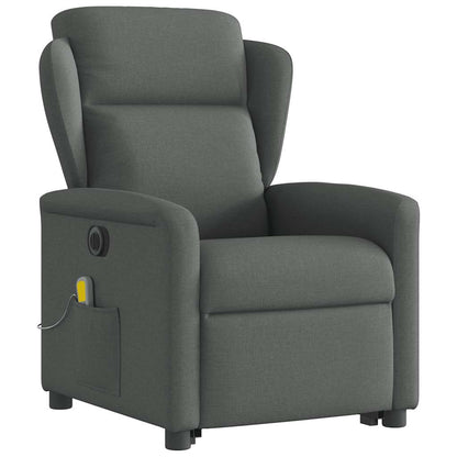 vidaXL Fauteuil de massage électrique releveur en tissu gris foncé