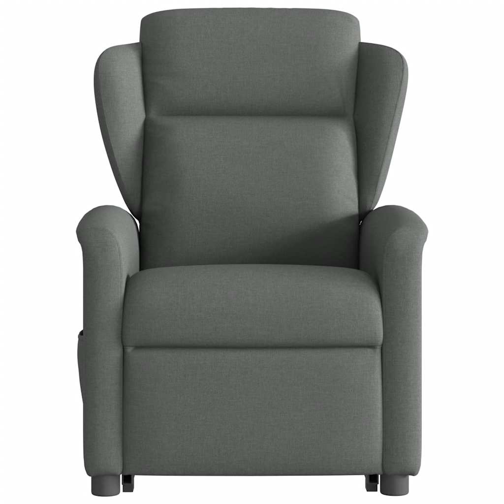 vidaXL Fauteuil de massage électrique releveur en tissu gris foncé
