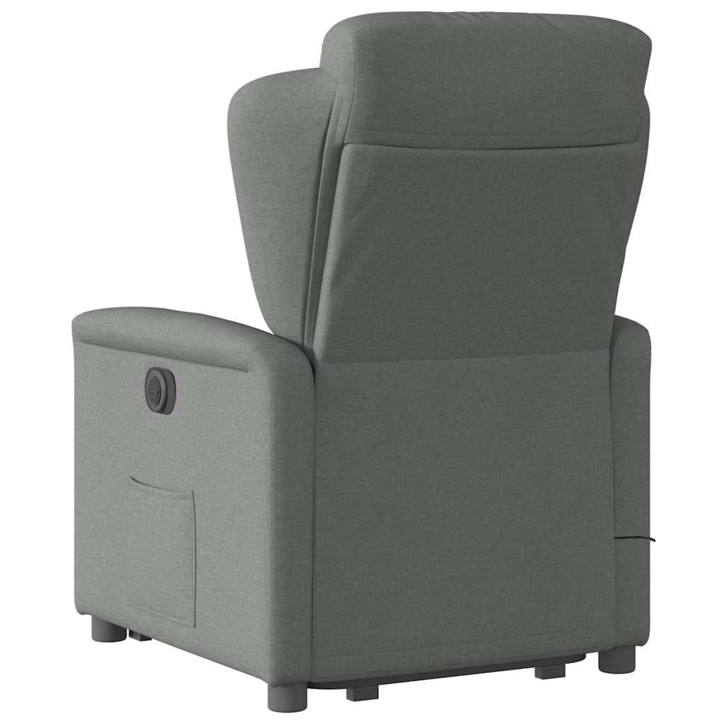 vidaXL Fauteuil de massage électrique releveur en tissu gris foncé