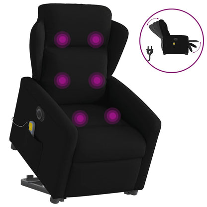vidaXL Elektrischer Massagesessel mit Aufstehhilfe Schwarz Stoff
