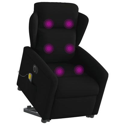 vidaXL Elektrischer Massagesessel mit Aufstehhilfe Schwarz Stoff
