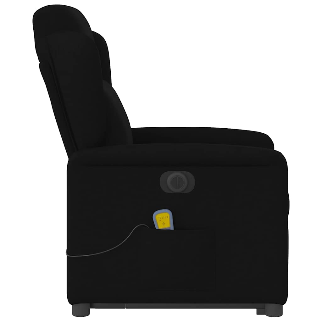 vidaXL Elektrischer Massagesessel mit Aufstehhilfe Schwarz Stoff