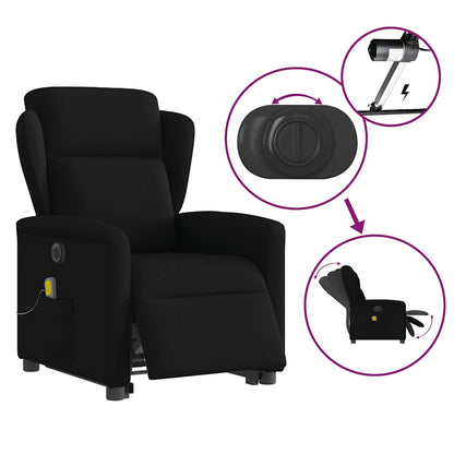 vidaXL Elektrischer Massagesessel mit Aufstehhilfe Schwarz Stoff