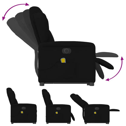 vidaXL Elektrischer Massagesessel mit Aufstehhilfe Schwarz Stoff