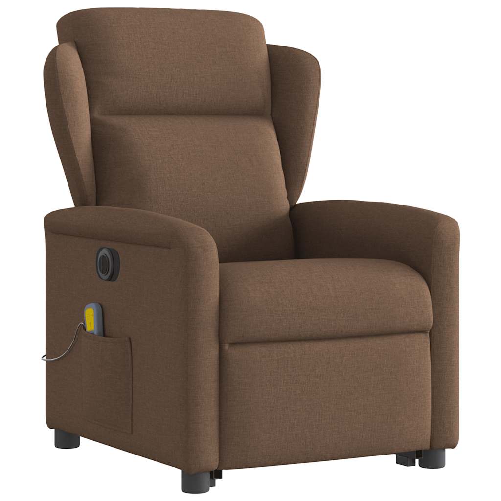 vidaXL Fauteuil de massage électrique releveur en tissu marron