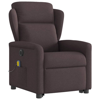 vidaXL Fauteuil de massage électrique releveur en tissu marron foncé