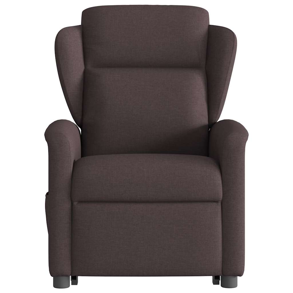 vidaXL Fauteuil de massage électrique releveur en tissu marron foncé