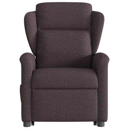 vidaXL Fauteuil de massage électrique releveur en tissu marron foncé