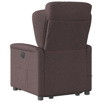 vidaXL Fauteuil de massage électrique releveur en tissu marron foncé